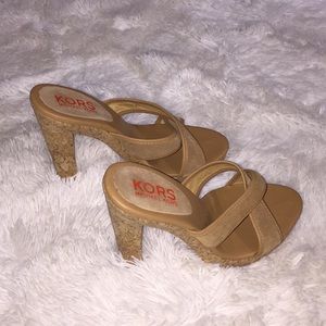 EUC Michael Kors Suede And Cork Heels